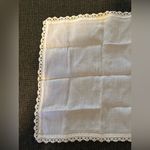 His and Hers Vintage White Lace Trim Handkerchief Photo 6