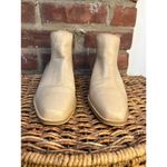 Vintage Womens Circle S Cream Beige Leather Chelsea Boots Fall 6.5 Photo 7