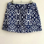 Tori Richard Ikat Navy and White Print Mini Skirt, Preppy Tennis Prep, Size 6 Photo 1