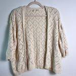 Anthropologie Moth Cream 100% Cotton Crochet Open Front Sweater Cardigan Top Lar Photo 1