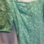 & Other Stories & other stories green floral puff sleeves mini dress Photo 8