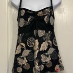 The North Face Women's  Ruched Black Cami Tank Top Floral Iconic Logo Size Small Photo 1