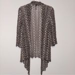 Chico's Chico’s Lightweight Geometric Mesh Lace Kimono Cardigan Cover Black Grey‎ medium Photo 3