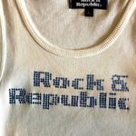 Rock & Republic  tank top with blue stones ,size large Photo 1