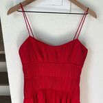 AMUR Cherry Drop Waist Midi Dress in Red Size 4 Photo 4