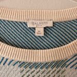 Talbots Sz M Crew Neck Sweatshirt Pullover Stretch Plaid Beige Blueish Retro Photo 1