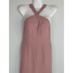 Azazie  Rosette Halter Neck‎ For Flare Maxi Dress Women's A0 Wedding Prom Photo 3