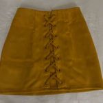 Shinestar  Yellow Lace-Up Mini Skirt Photo 0