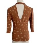 Free People Size Small Top Blouse Open Back Collared Rustic Fall Autumn Photo 3