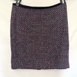 Talbots Tweed Pencil Skirt Size 14P Blue Red Business Straight Slit Knee Length Photo 9