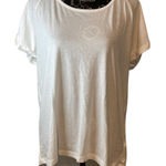 Fabletics White Short Sleeve Relaxed Fit Activewear Casual T-Shirt Top Photo 0