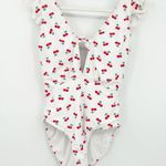 NWT Marina West Womens Beach UPF 50+ Tie Plunge Cherry One Piece Swimsuit Size L Red Size L Photo 8