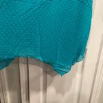 Reba NWT  Size S Turquoise Swiss Dot Lace Sleeveless Midi Dress Asymmetrical Hem Photo 3
