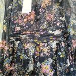 Cinq A Sept Dress Marianne Floral Silk Organza Tie Wedding Black Multi 0 NWT Photo 10