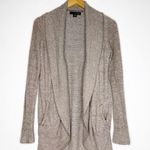 Barefoot Dreams CozyChic Lite Waterfall Front Cardigan Sweater Taupe Brown XS/S Photo 2