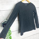 Talbots  Black Metallic Gold Speckled Long Sleeve T-Shirt Top Size Small Petite Photo 0
