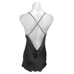 ZARA  Black Sleeveless Silk Satin Cowl Neck Cross Cami Tank Mini Slip Dress XS Photo 1