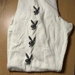 Playboy Women’s  Bunny 🐰 Print White Black Sweatpants size XL Photo 3