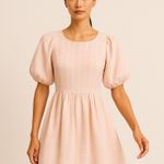 Showpo Cherie Pink Orange Puff Sleeve Cutout Open Back Mini Fit & Flare Dress 4 Photo 0