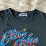 Free People  Black Red Blue Elton John Rocket Man Concert Oversized T-Shirt Sz S Photo 30