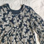 Anthropologie By  Gold Foil Floral Metallic Long Sleeve Tunic Shift Dress Small Photo 4