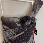 Snap One Shoulder Bubble Skirt Silver Metallic Dress Silver Size undefined Photo 1