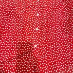 SheIn Curve 4XL Red Button Down Womens Blouse Polka Dots Tiny Flowers Photo 2