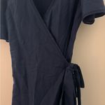 J. McLaughlin J mcglaughlin linen blend navy ankle length dress size M Photo 2