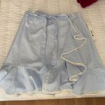 AQUA Blue Stripe Tie Ruffle Skirt Photo 3