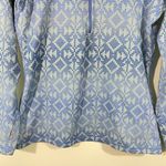 Nike Pro Women's Blue Aztec Print Quarter Zip Running Pullover Top Size L Photo 2