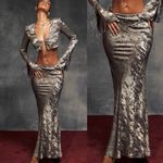 House Of CB ‎ 'Clara' Pewter Biased Cut Midi Skirt NWOT size M Photo 1