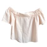 Topshop  Off the Shoulders Short Sleeve Blouse Cream Size 2 Photo 1