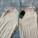 Chaser Cream Metallic Gold Black Trim Casual Lounge Pants Medium Photo 2
