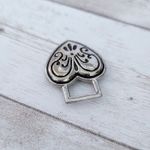 Vintage Pendant Unusual Chunky Silver Tone Heart Photo 2