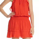 Parker  Williame Silk Halter Mini Dress Red Sz Medium‎ Photo 0