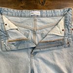 ZARA High Rise Wide Leg Factory Distressed Light Wash Denim Jeans Size 8 *Flawed Photo 11