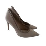 Sam Edelman Lavender Gray Fringe Fabric Trim Heels Size 9.5 Photo 6