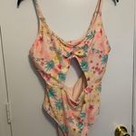 Celebrity Pink Ruched V-Neck One Piece Swimsuit Size XL Photo 3