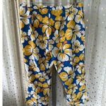 Beach Rays Juniors Hawaiian Tropical Floral All Over Hibiscus Cropped Pants 9 Blue Size undefined Photo 2