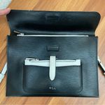 Ralph Lauren LAUREN Davenport Leather Black & White Flat Envelope Crossbody Bag Photo 9