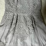 Yoana Baraschi Gray Celestine Silk Lace Sleeveless Cocktail Dress Photo 5