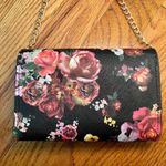 Black Floral Vegan Leather Mini Crossbody Bag Photo 1