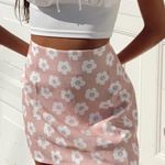 Boutique Pink Floral Mini Skirt Photo 0