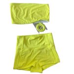 Fabletics  NWTs Bandeau Top Shaping Bottoms Swim Suit Bikini Set Sour Lemon Small Photo 0
