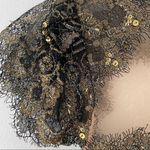 Marchesa Norte Golden Crest Lace Black Dress size 2 flawed Photo 2