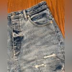 We The Free Free People  Curvy Vintage High Rise Distressed Denim Shorts Size 28‎ Photo 4