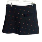 ZARA  Stefano Pilati Size Small Black Embroidered Strawberry Mini Skirt Wool Photo 3