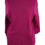 Covington  Size XL Sweater Bias Sequin Pullover Fuschia Pink 3/4 Sleeve Photo 0