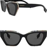 Burberry Authentic  52 Butterfly acetate plaid logo Sunglasses Photo 14