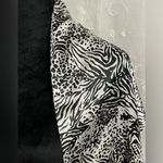 Dennis Basso Dennis by Zebra Animal Print Satin Black White Wrap Scraf Shaw NWOT Photo 3